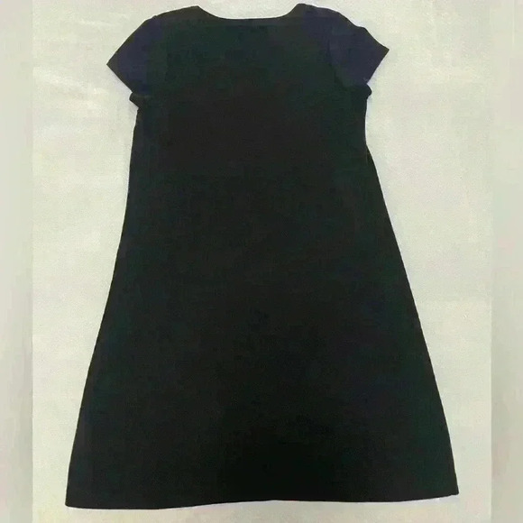 Black Talbots Tshirt style dress. Size Small Petit Gold accent buttons - Picture 4 of 4